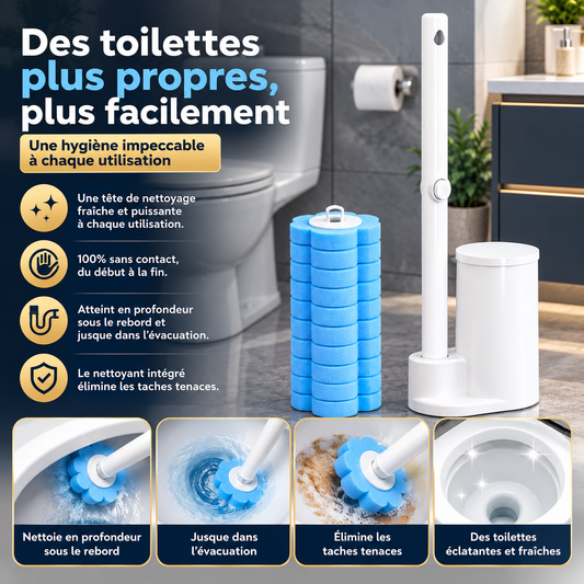 CalmaWC™ – Brosse WC à Têtes Jetables