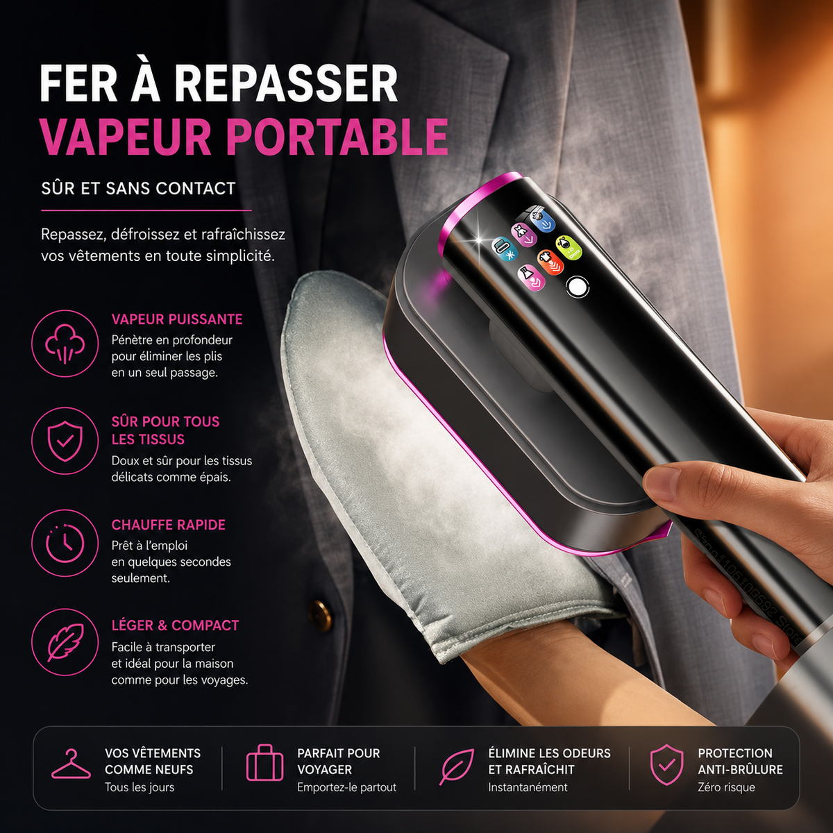 CalmaSteamPro™ - Système professionnel 2-en-1 pour vêtements