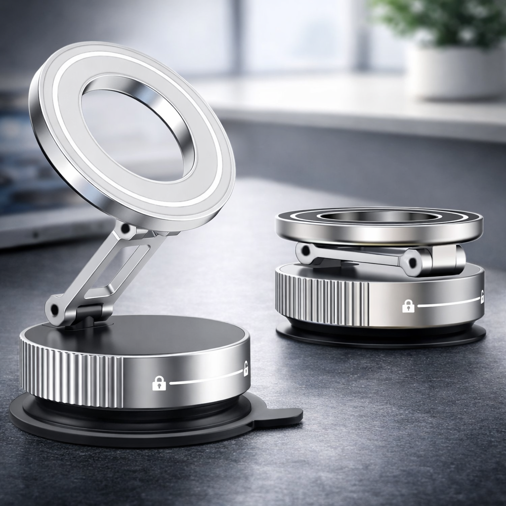 MagnaGrip - Support MagSafe à Ventouse Pliable Ultra-Sécurisé