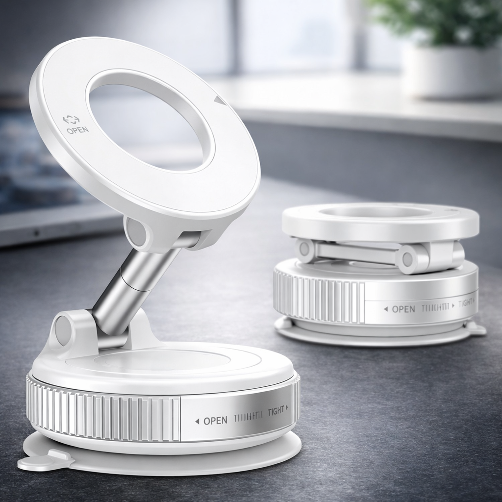MagnaGrip - Support MagSafe à Ventouse Pliable Ultra-Sécurisé