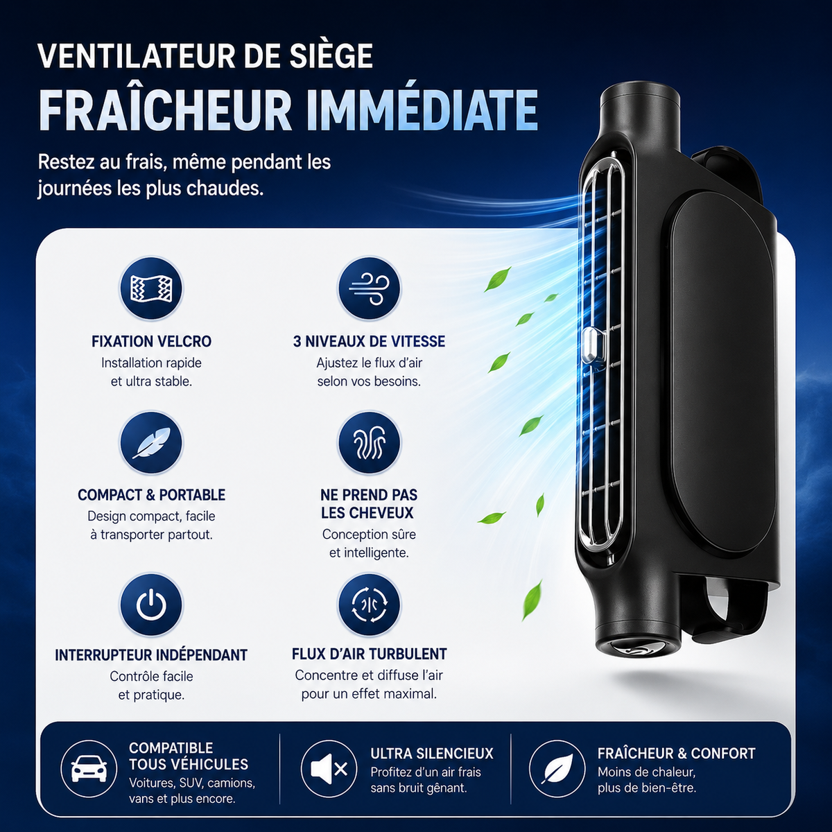 BreezeSeat™ - Ventilateur rafraîchissant pour siège auto