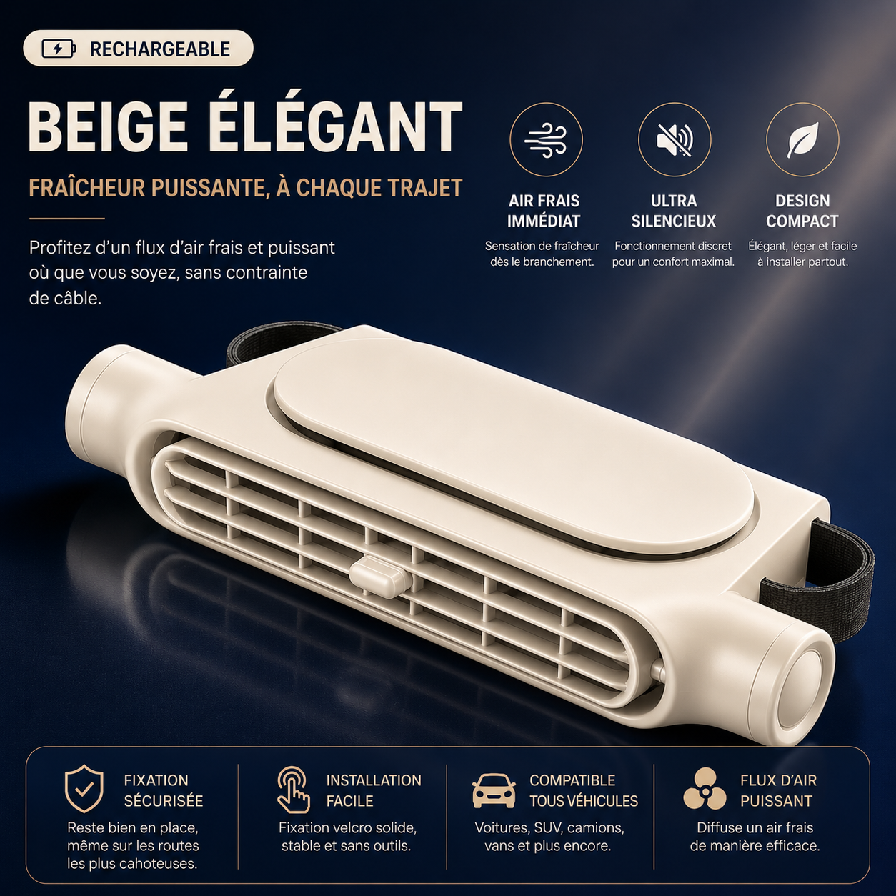 BreezeSeat™ - Ventilateur rafraîchissant pour siège auto