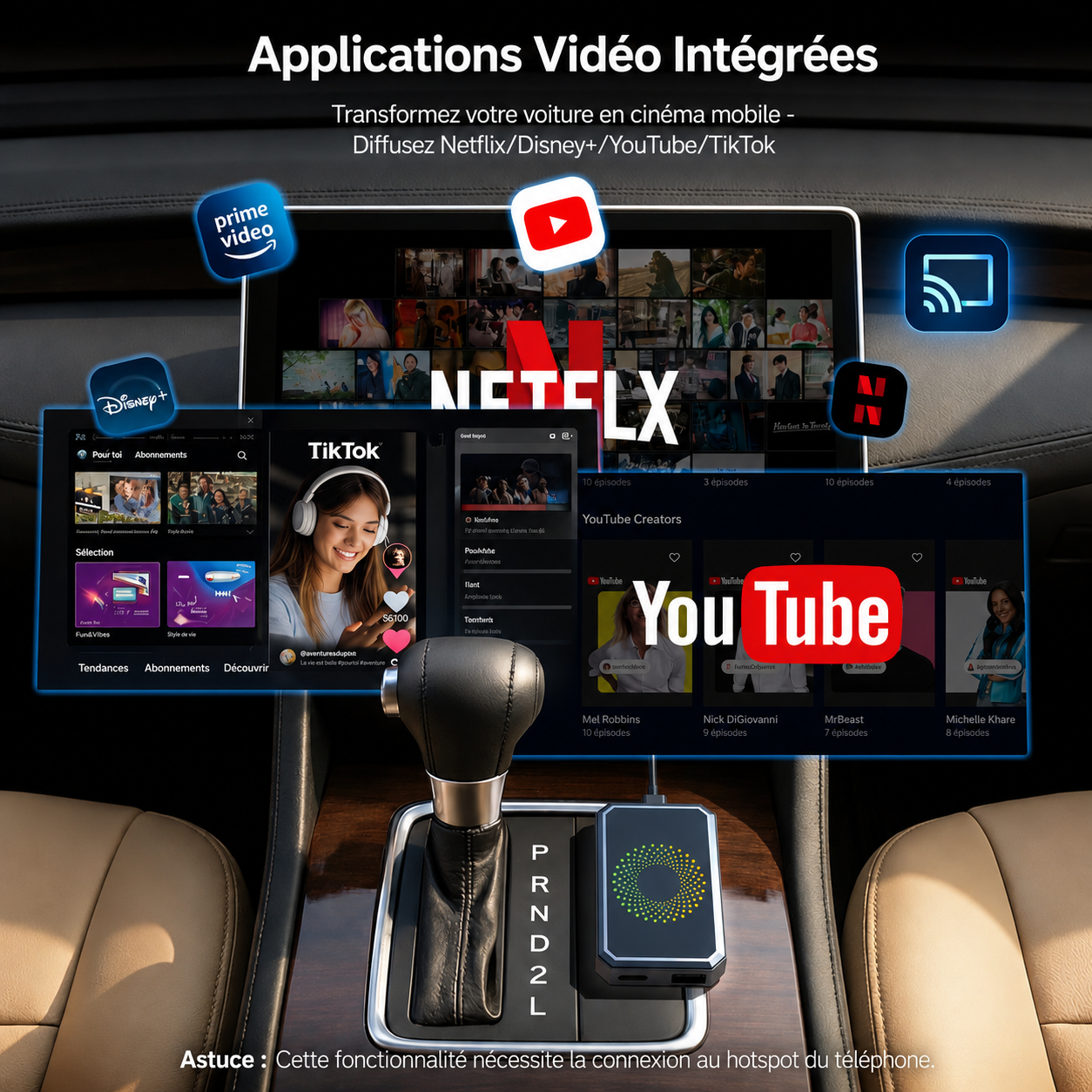 CarDisplay Connect Pro – Transformez CarPlay filaire en sans fil + diffusez vos applications sur l’écran de votre voiture