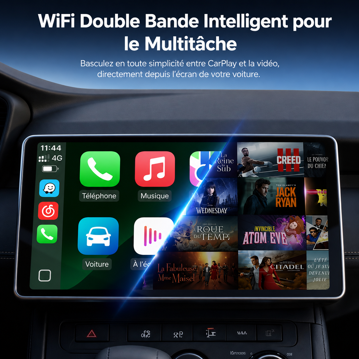 CarDisplay Connect Pro – Transformez CarPlay filaire en sans fil + diffusez vos applications sur l’écran de votre voiture