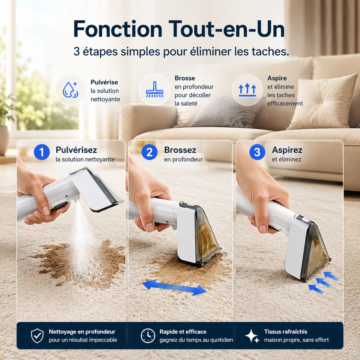 AquaSteam™ Pro – Nettoyeur Chauffant Taches et Moquettes
