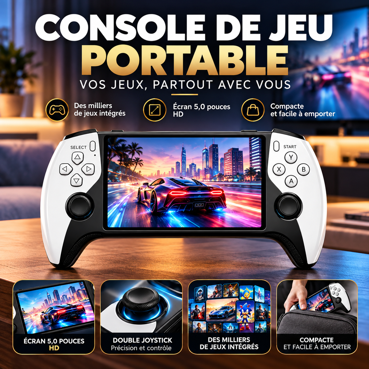 RétroPlay SF3500 - console de jeux rétro portable avec écran lumineux